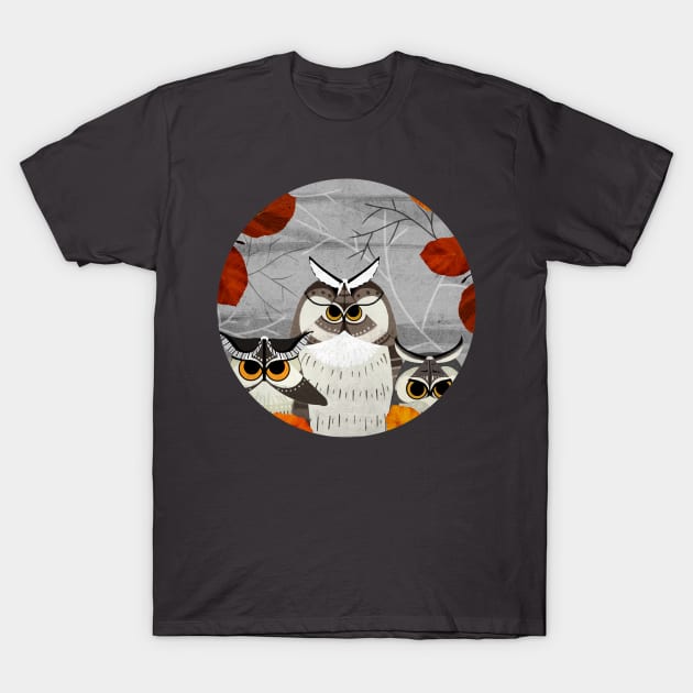 Moth Owls T-Shirt by KatherineBlowerDesigns